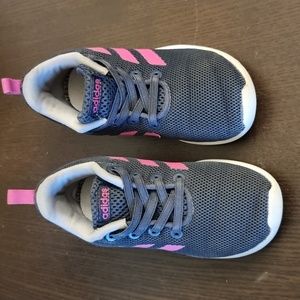 Adidas toddler tennis shoes size 9.5navy and pink